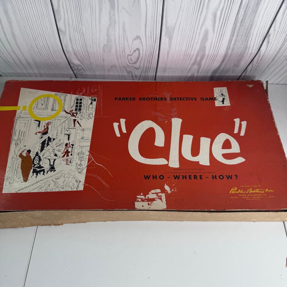 Vintage 1956 Clue Detective Board Game Parker Brothers